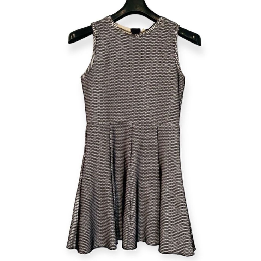 Zara Black Ivory Textured Fit & Flare Sleeveless Dress Size Large